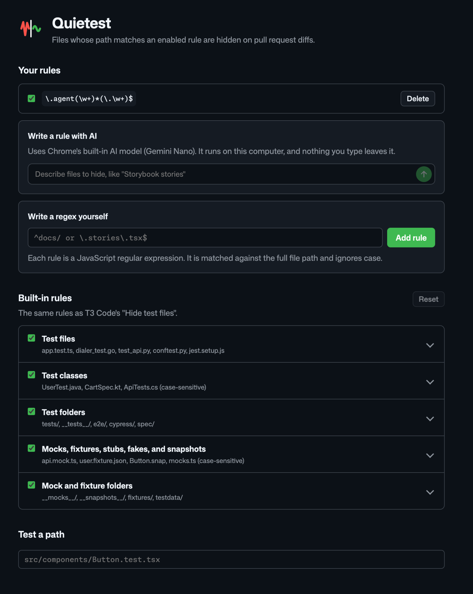 Quietest settings