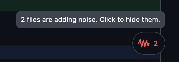 Quietest button with tests shown
